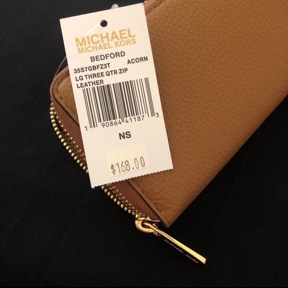 NWT Michael Kors acorn colored wallet - Picture 6 of 7